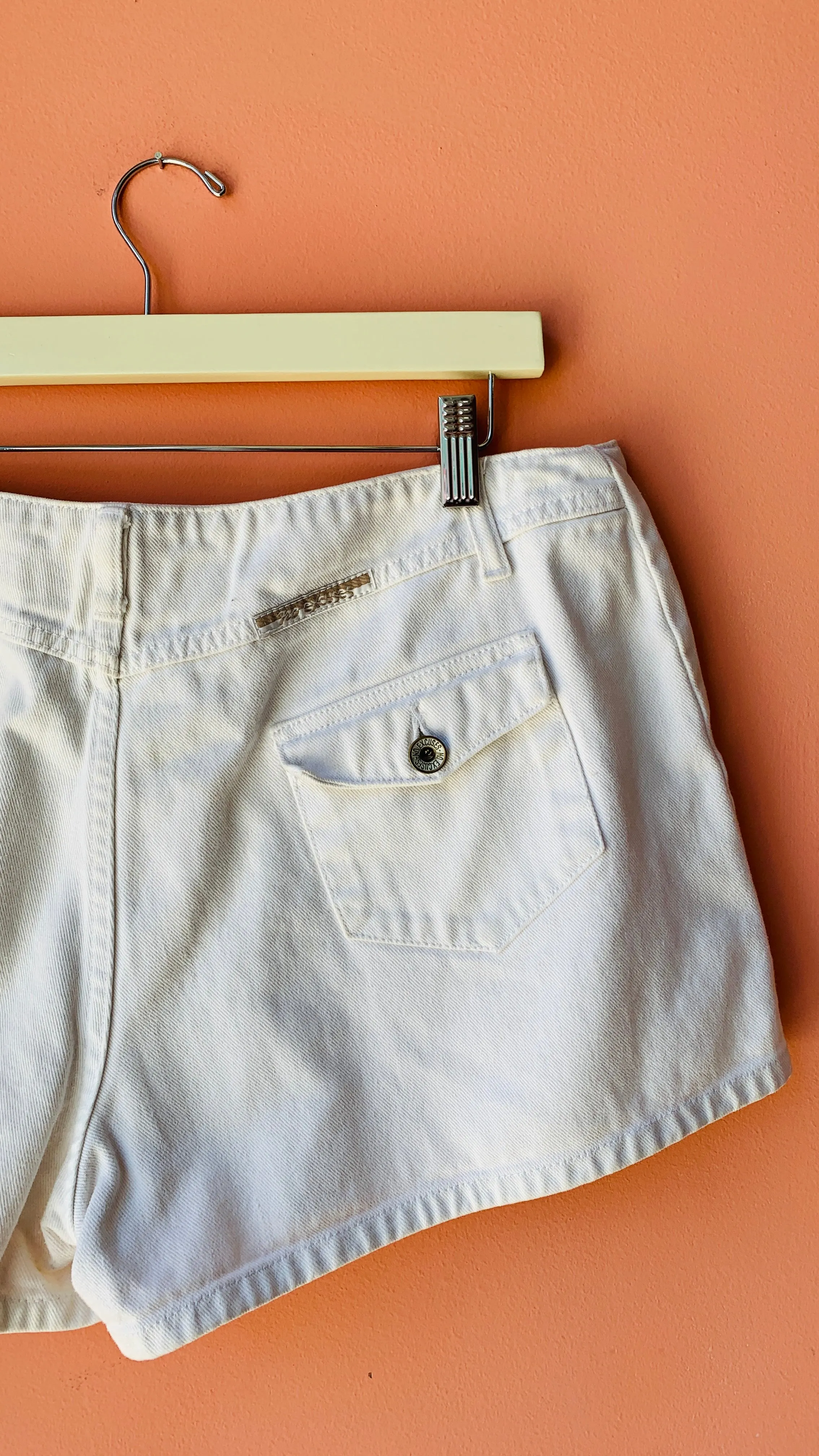 1990s White Denim Button-fly Shorts, sz. XL