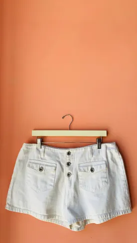 1990s White Denim Button-fly Shorts, sz. XL