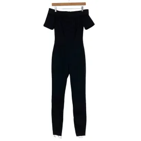 3x1 Black Denim Off the Shoulder Jumpsuit- Size XS