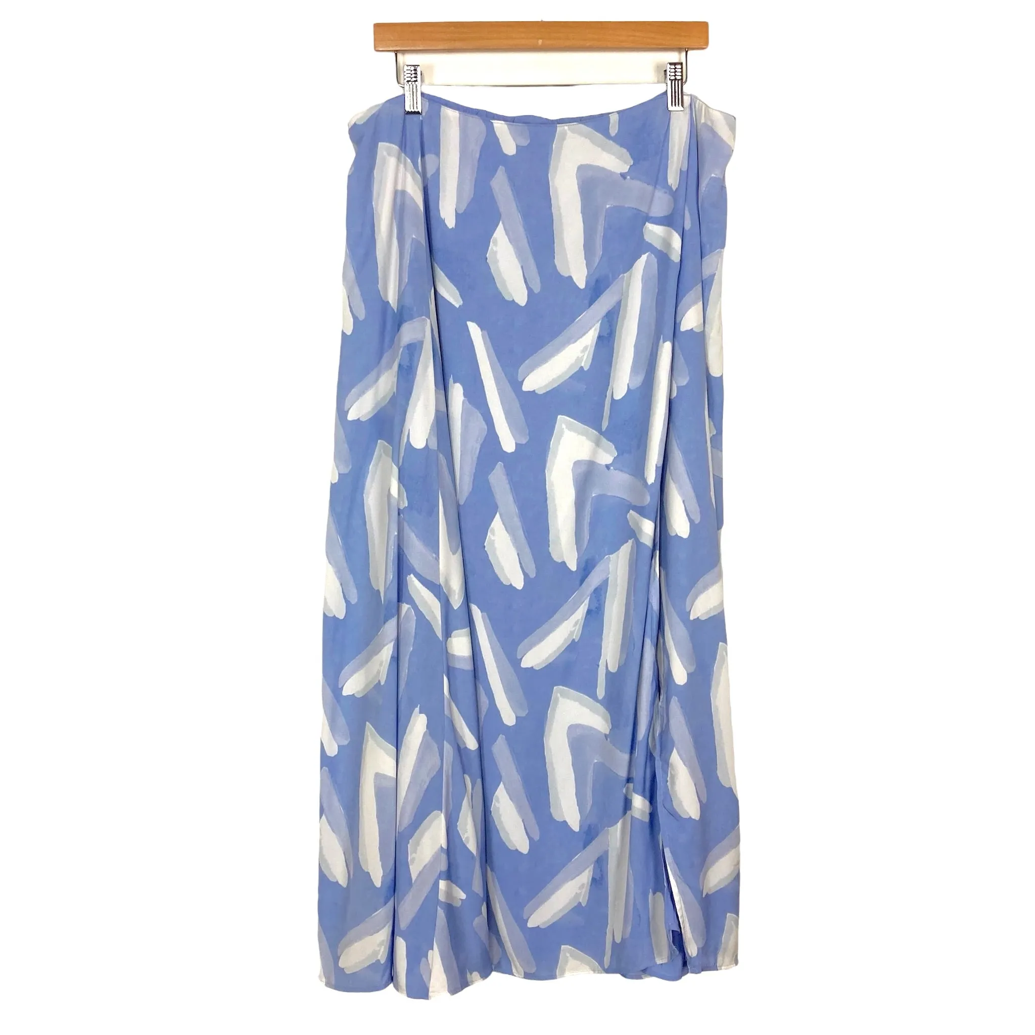 Abercrombie & Fitch Blue and White Print Faux Wrap Skirt- Size XL