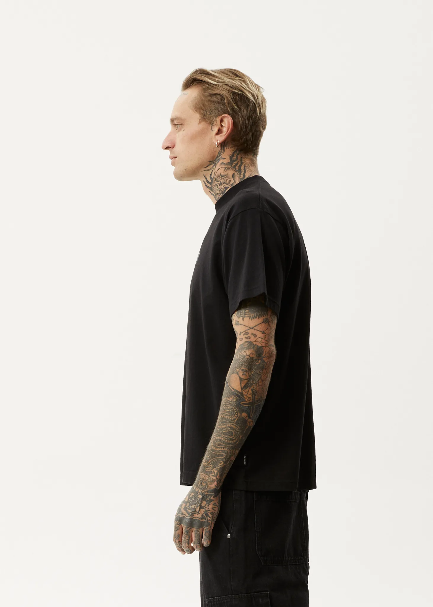 AFENDS Mens Pilot - Boxy T-Shirt - Black