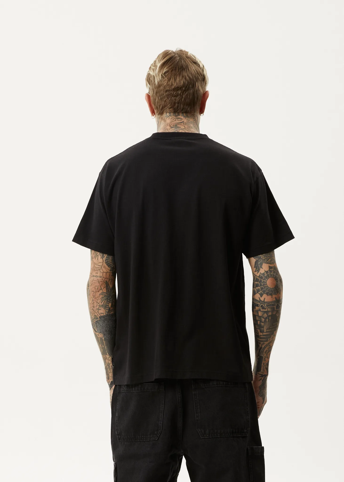 AFENDS Mens Pilot - Boxy T-Shirt - Black