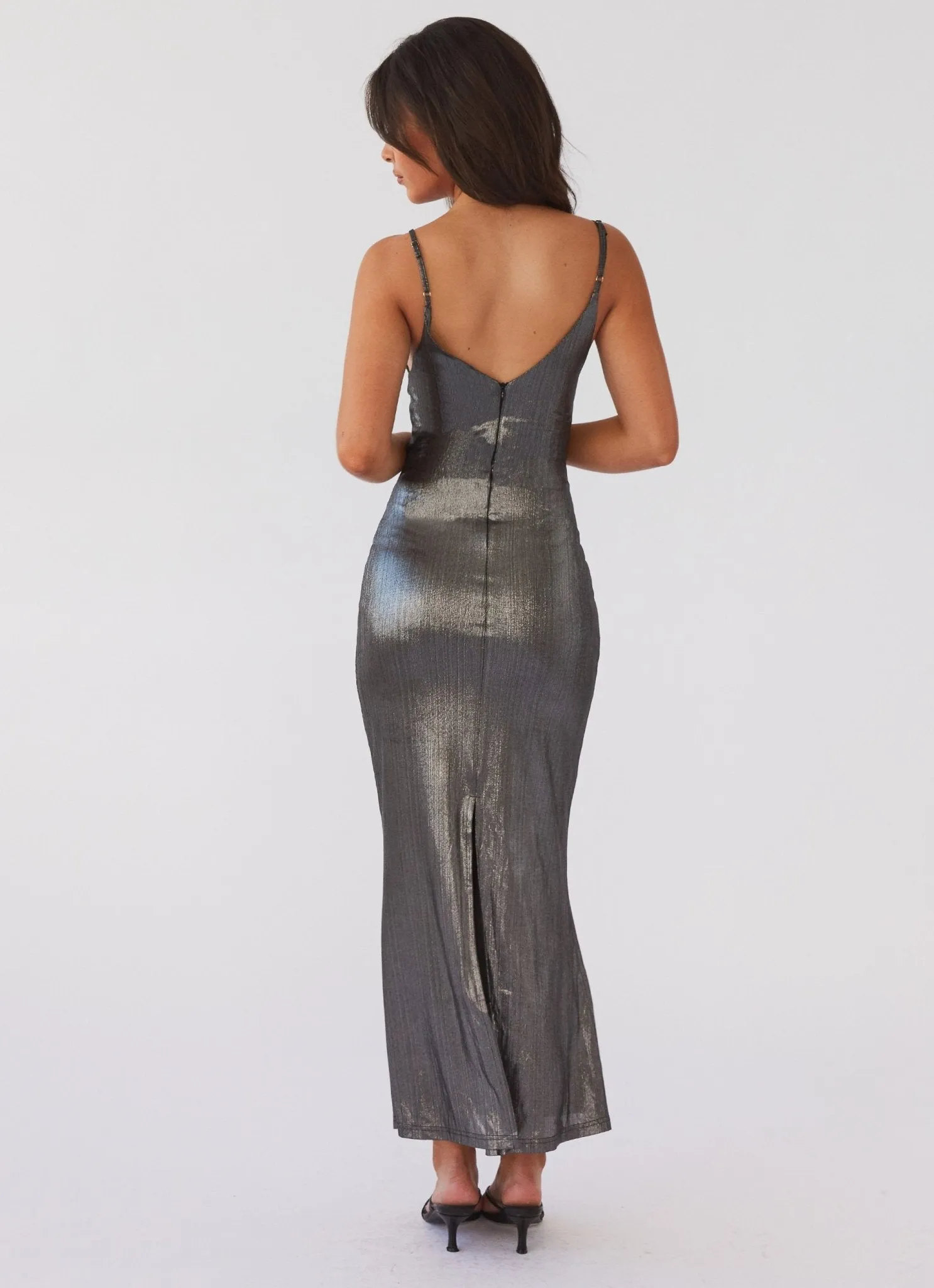 Alexa Metallic Maxi Dress - Twilight