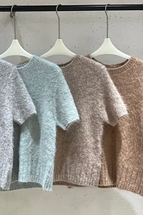 Alpaca blend furry sweater | 5 color