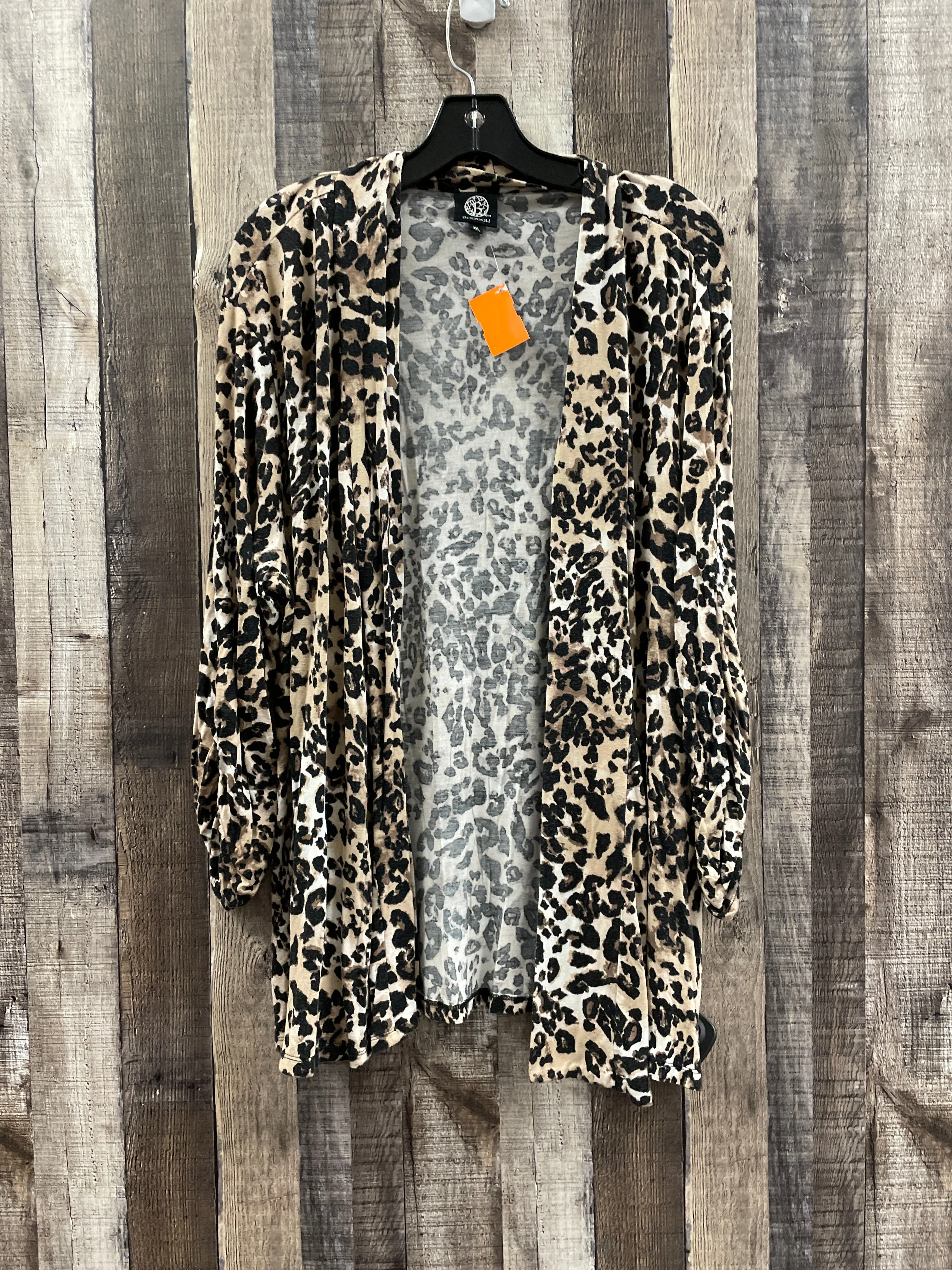 Animal Print Cardigan Bobeau, Size 1x