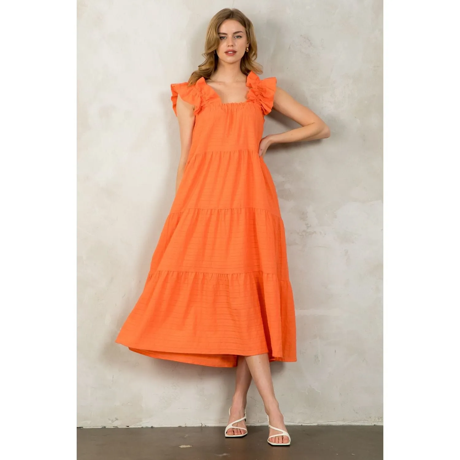 Ann Marie Textured Tiered Maxi THML Dress- SALE