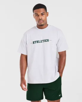 Athletics Oversized T Shirt - Grey Marl