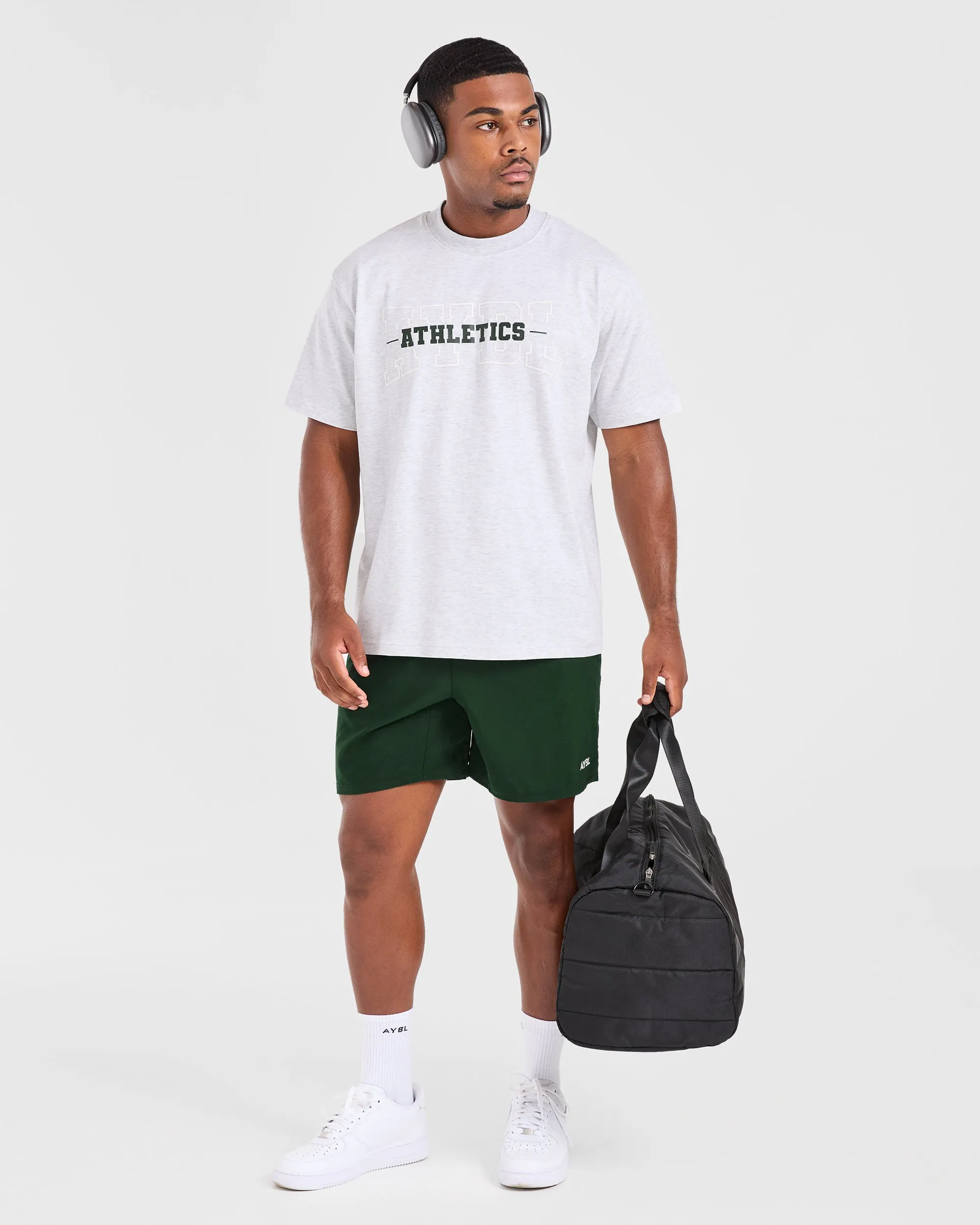 Athletics Oversized T Shirt - Grey Marl