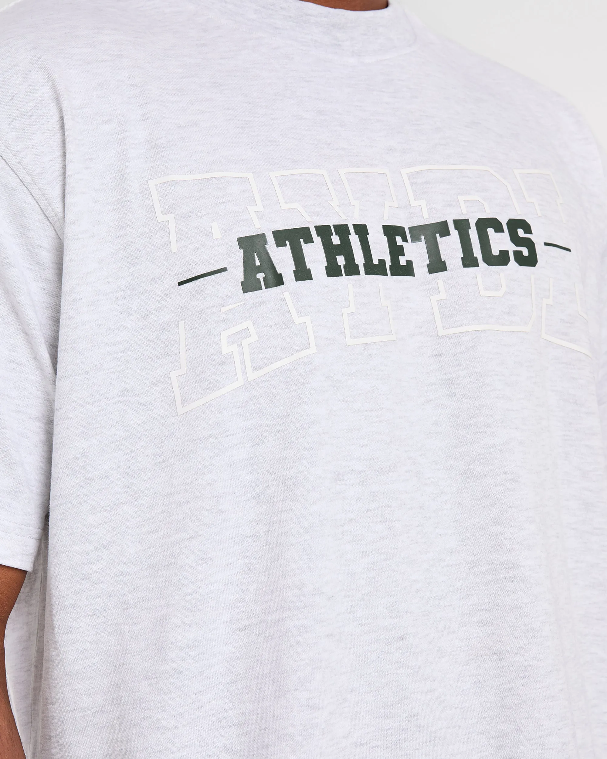 Athletics Oversized T Shirt - Grey Marl