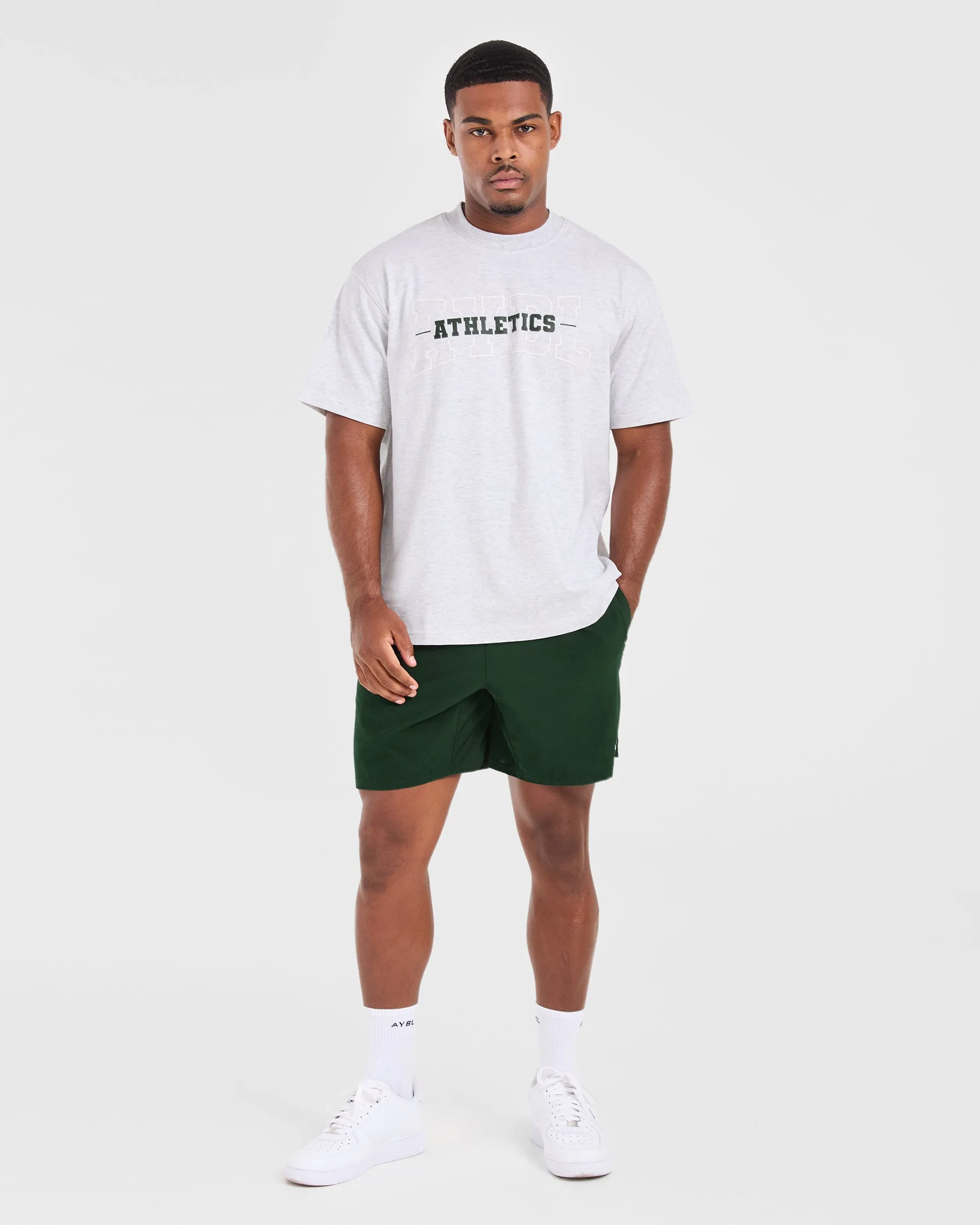 Athletics Oversized T Shirt - Grey Marl