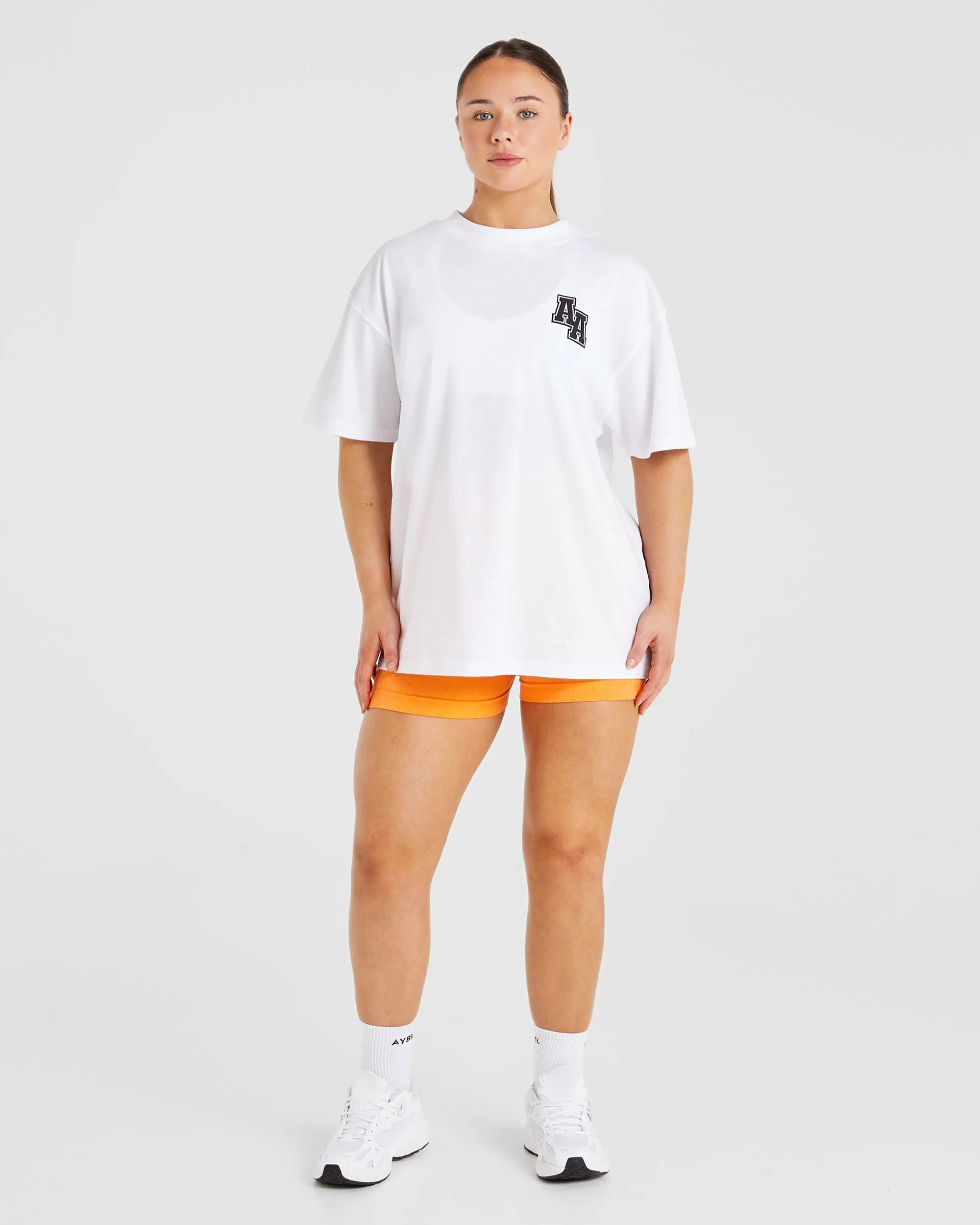 Athletics Slogan Oversized T Shirt - White