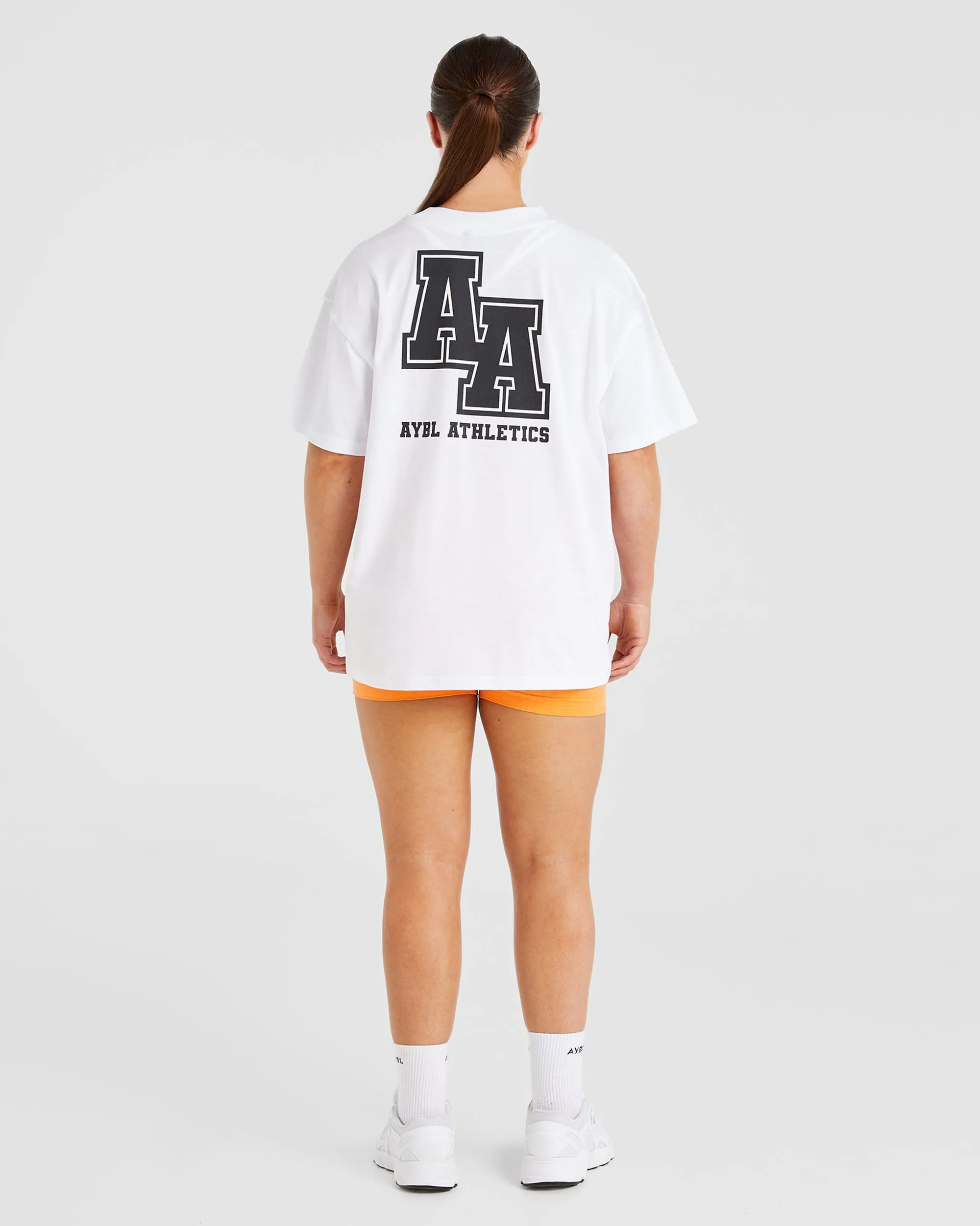 Athletics Slogan Oversized T Shirt - White