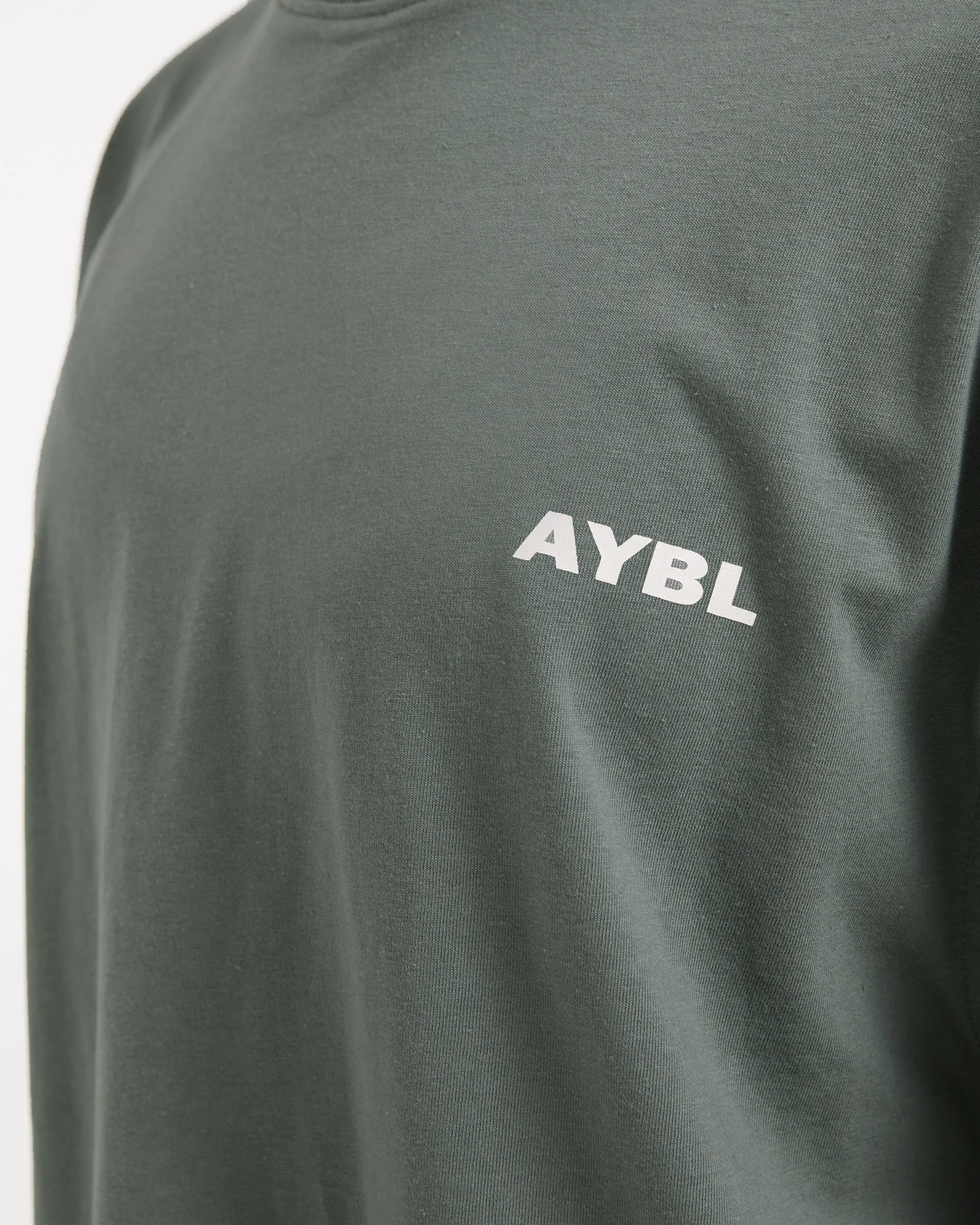 AYBL Lift Italic Oversized T Shirt - Green/Off White