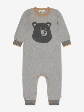 Baby Bear Cashmere Knit Romper in Grey