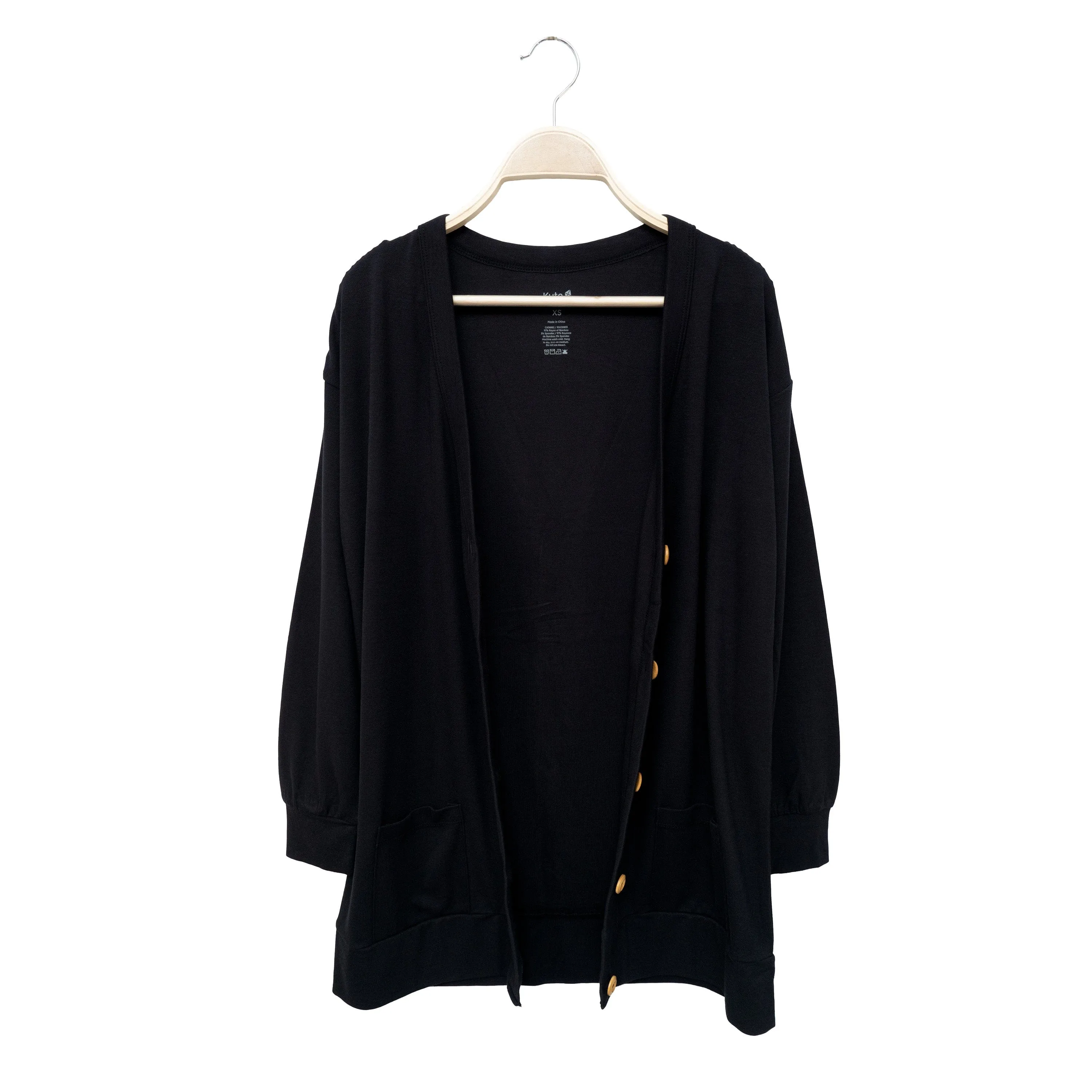 Bamboo Jersey Adult Cardigan in Midnight