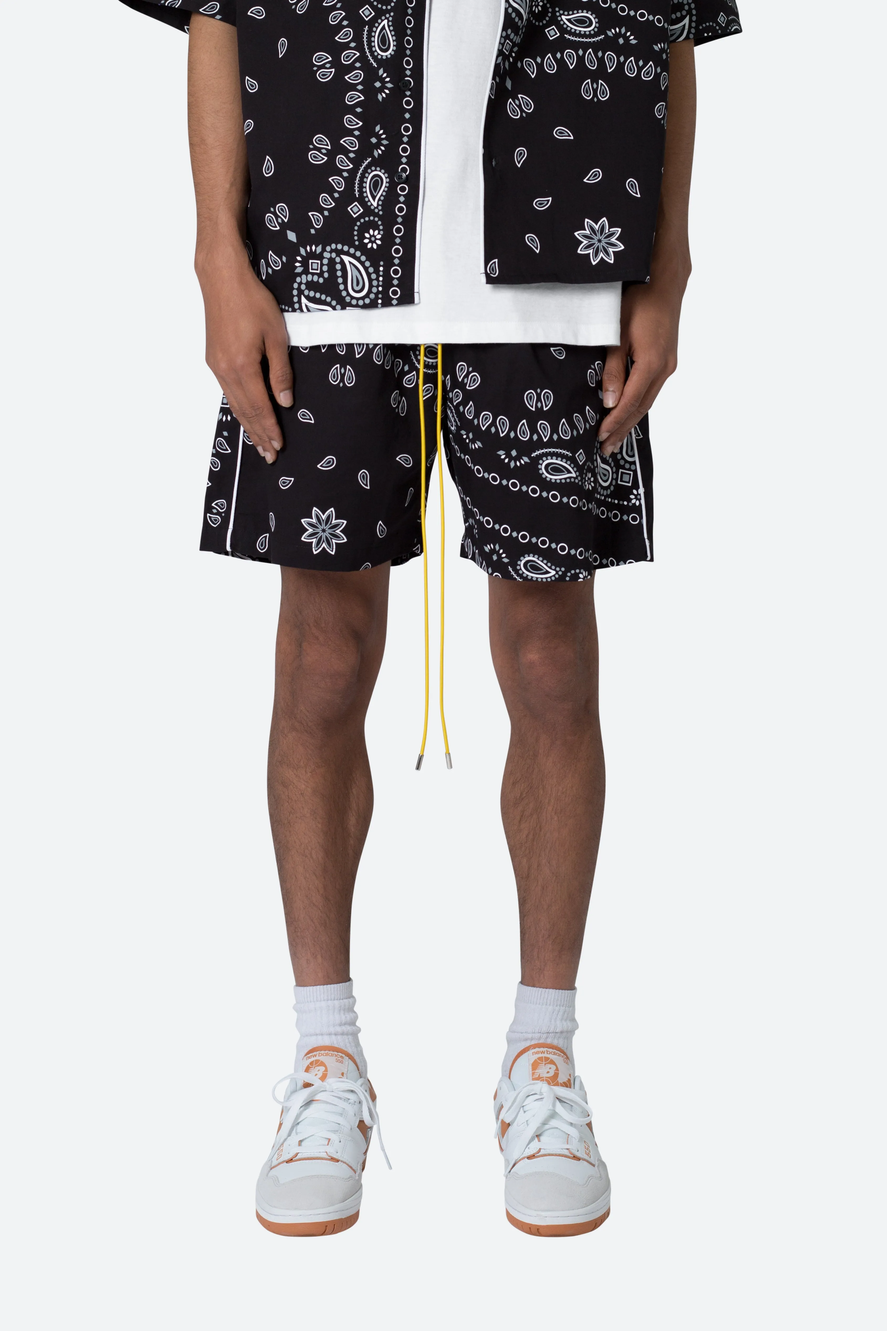 Bandana Paisley Shorts - Black