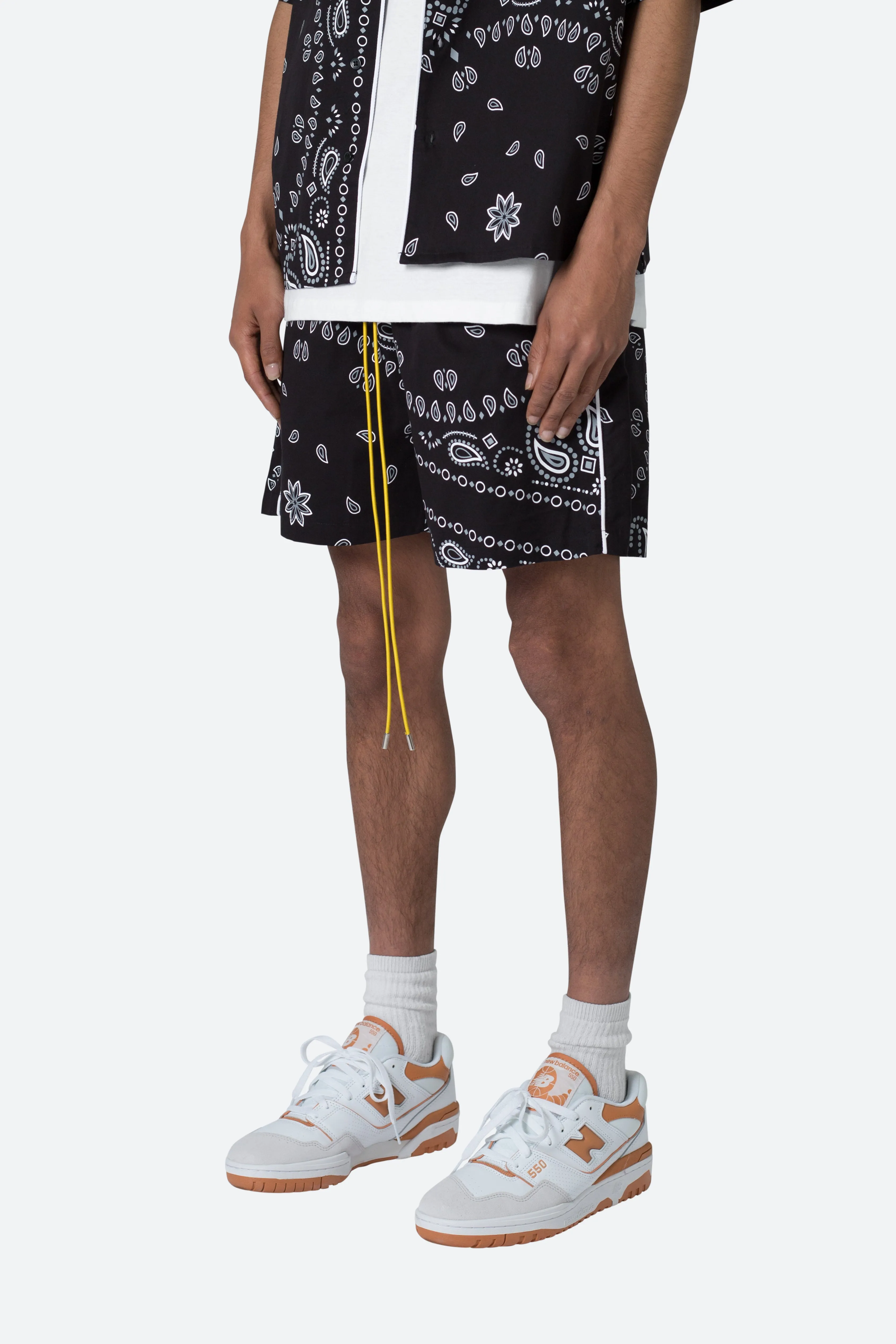 Bandana Paisley Shorts - Black