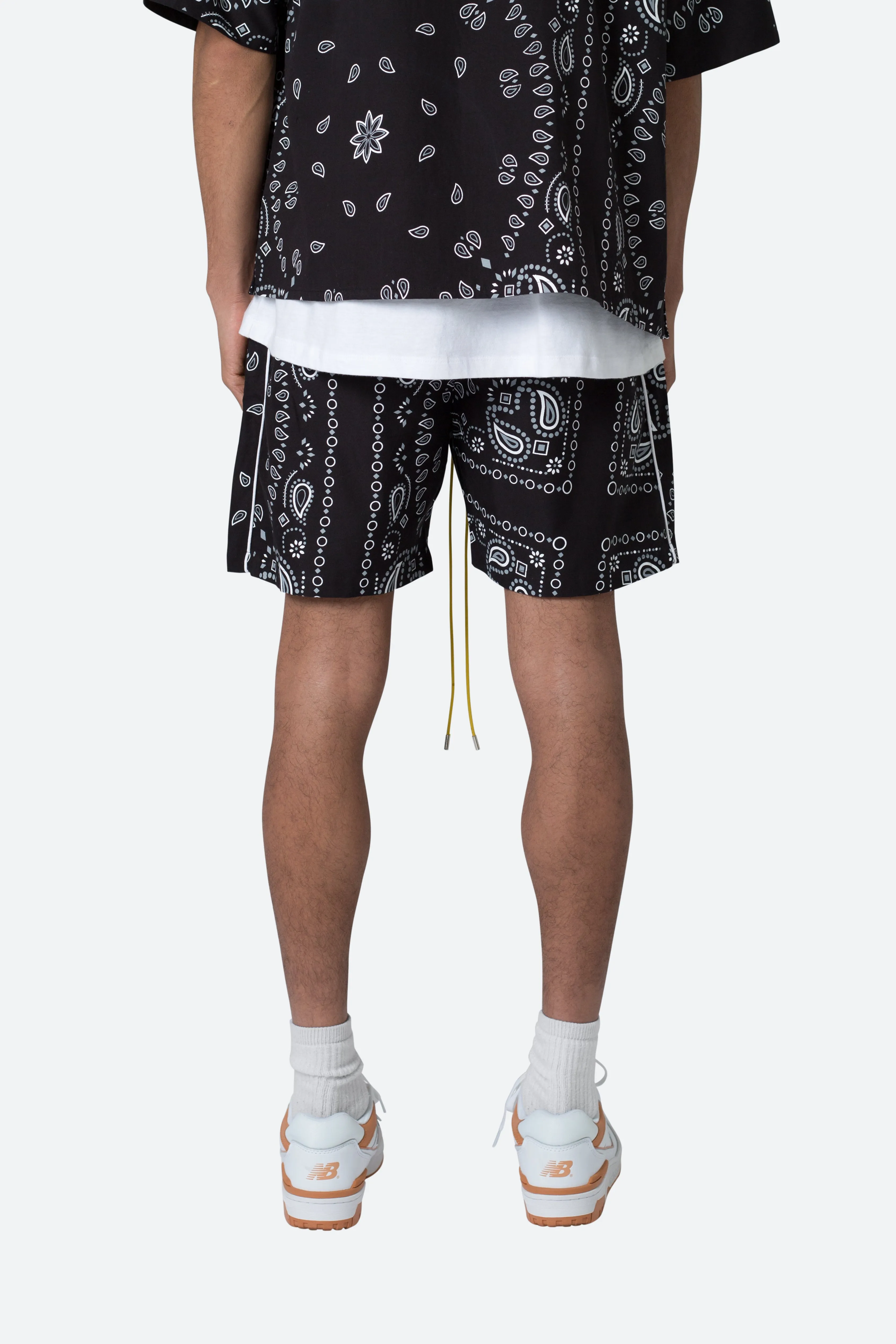 Bandana Paisley Shorts - Black