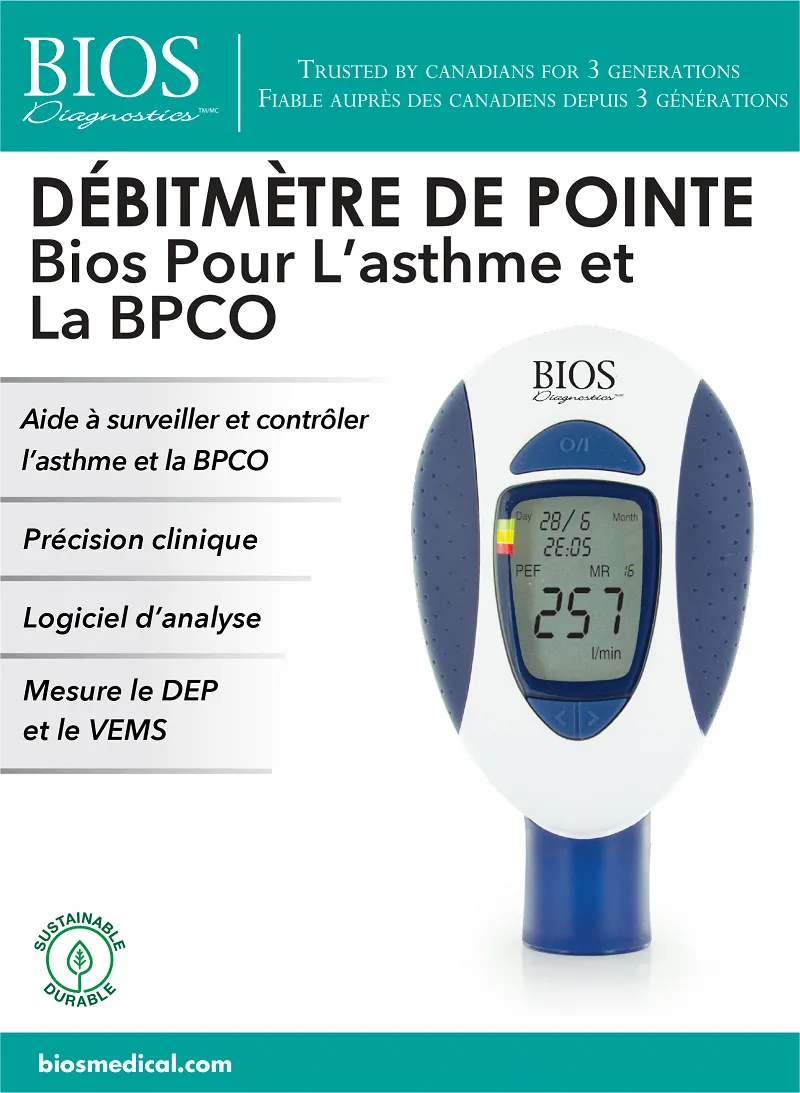 BIOS Diagnostics Peak Flow Meter for Asthma & COPD