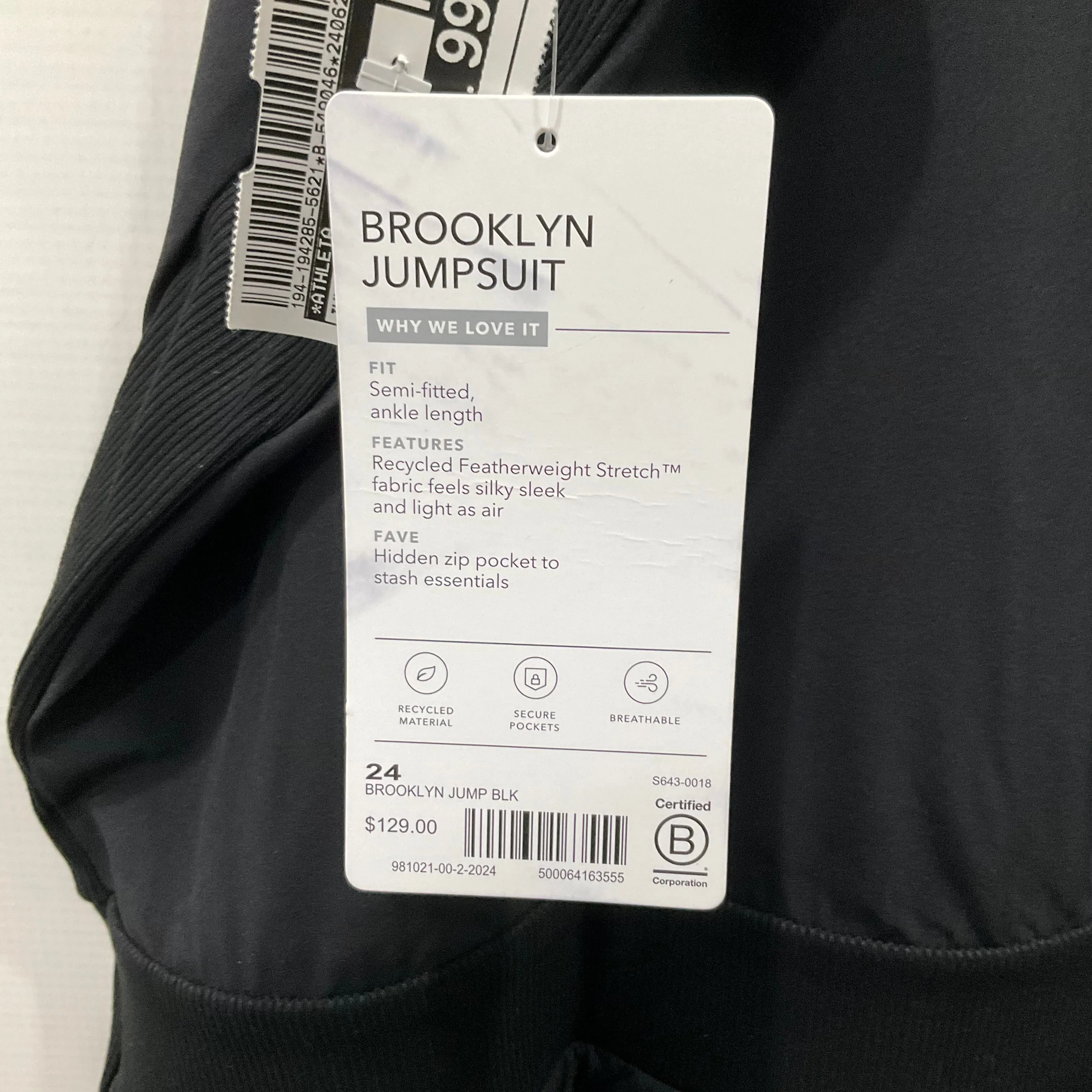 Black Jumpsuit Athleta, Size 24