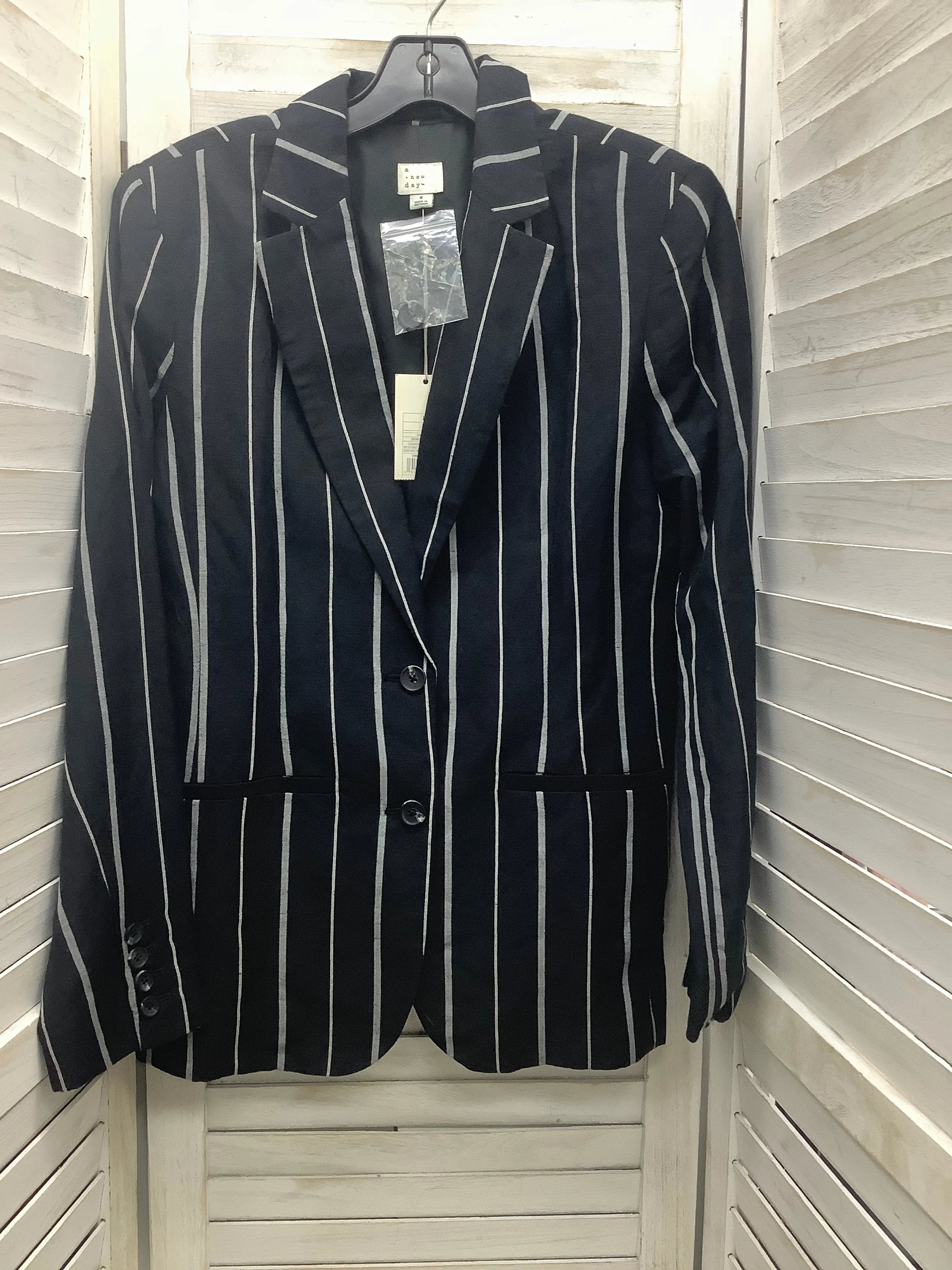 Blazer By A New Day In Striped Pattern, Size: 8