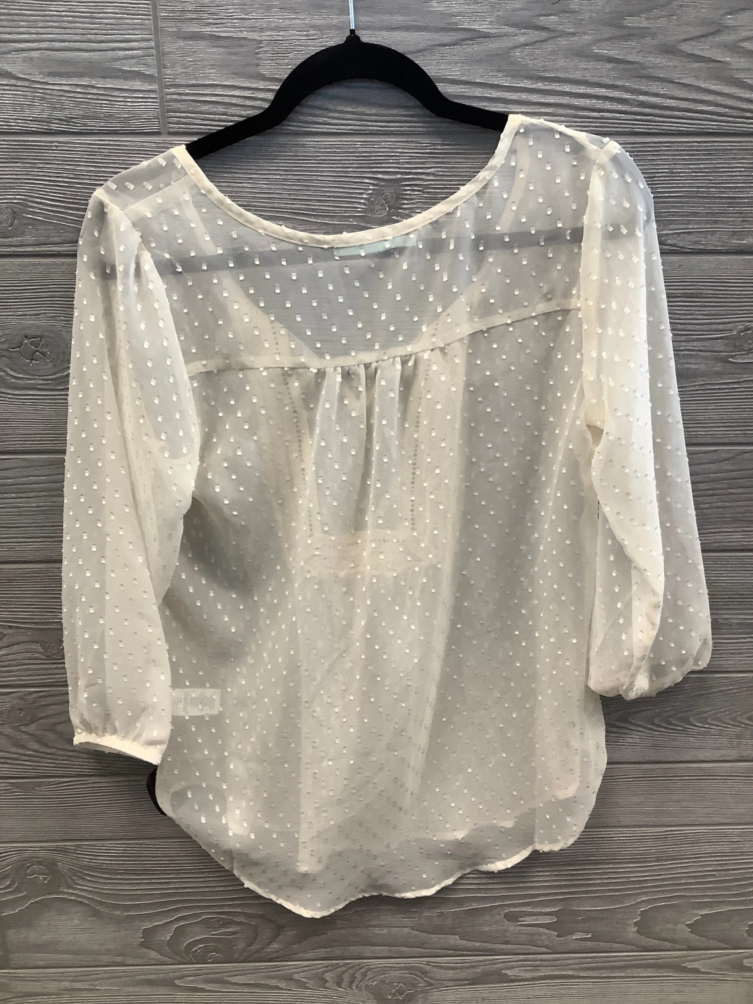 Blouse 3/4 Sleeve By Maurices In Cream, Size: S