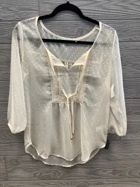 Blouse 3/4 Sleeve By Maurices In Cream, Size: S