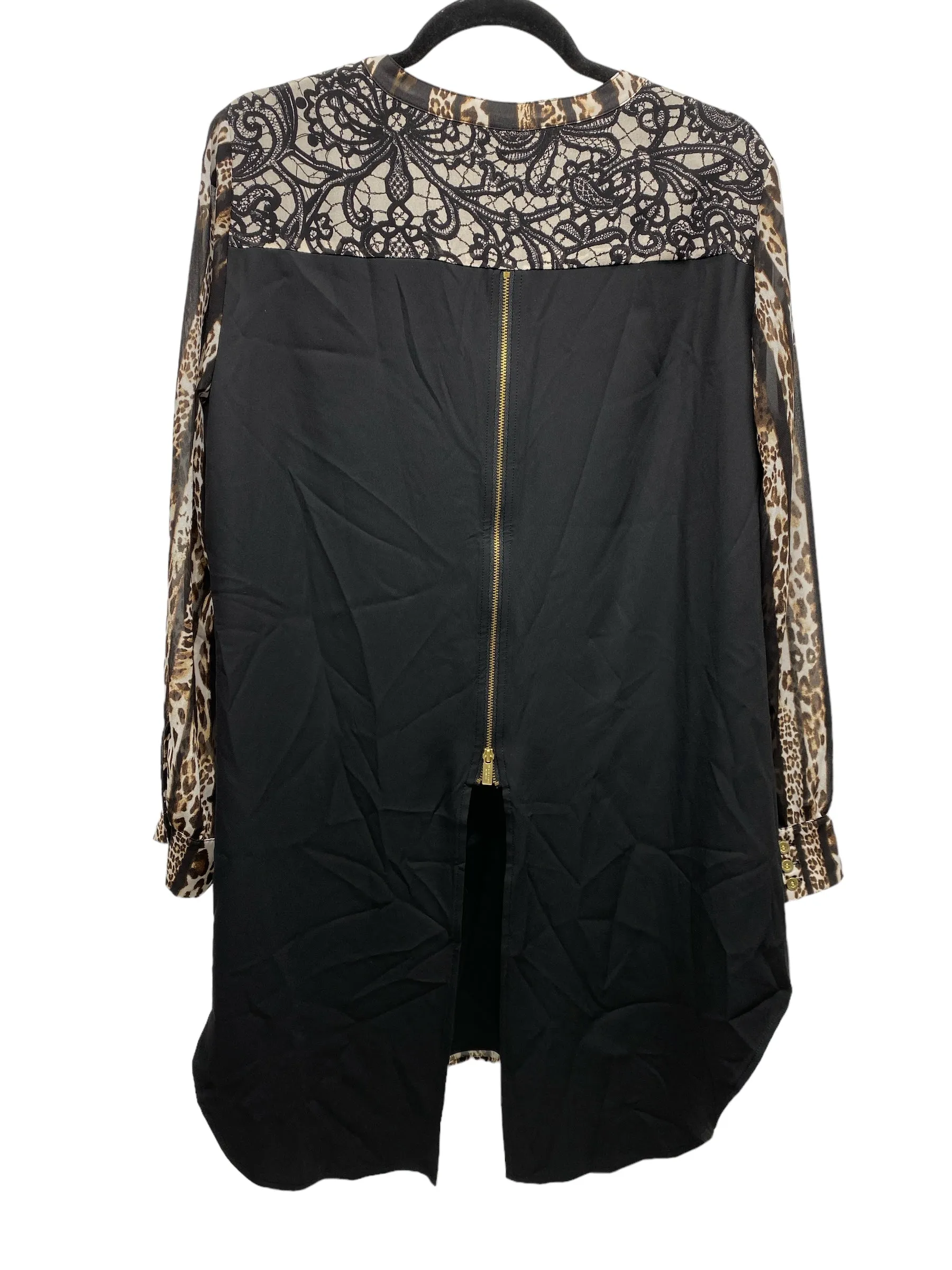 Blouse Long Sleeve By Chicos In Animal Print, Size: L