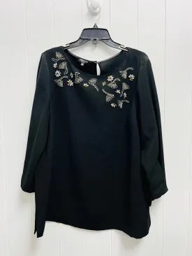 Blouse Long Sleeve By Lafayette 148 In Black, Size: 16