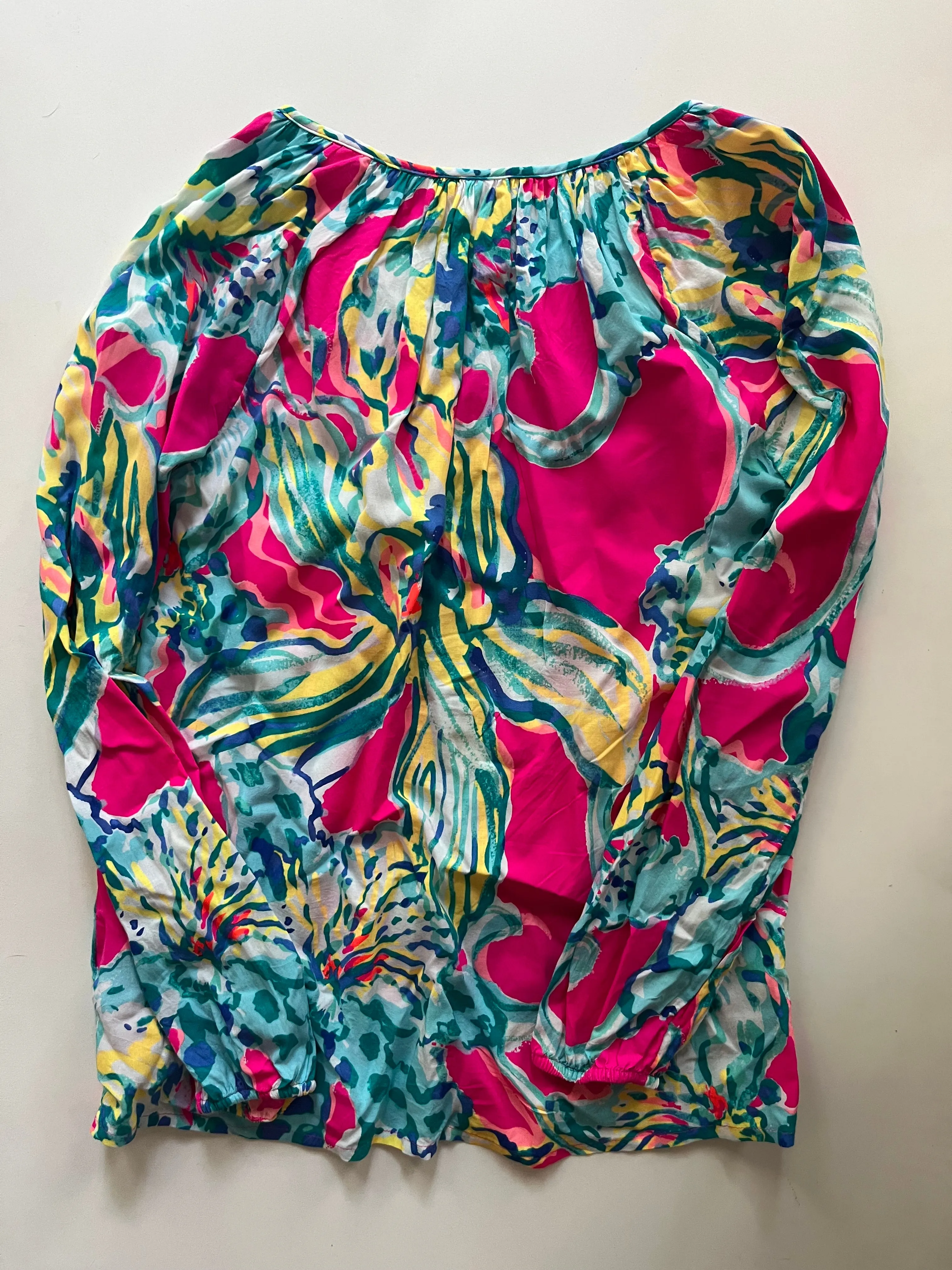 Blouse Long Sleeve By Lilly Pulitzer In Multi-colored, Size: Xs