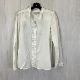 Blouse Long Sleeve By Loft In White, Size: M