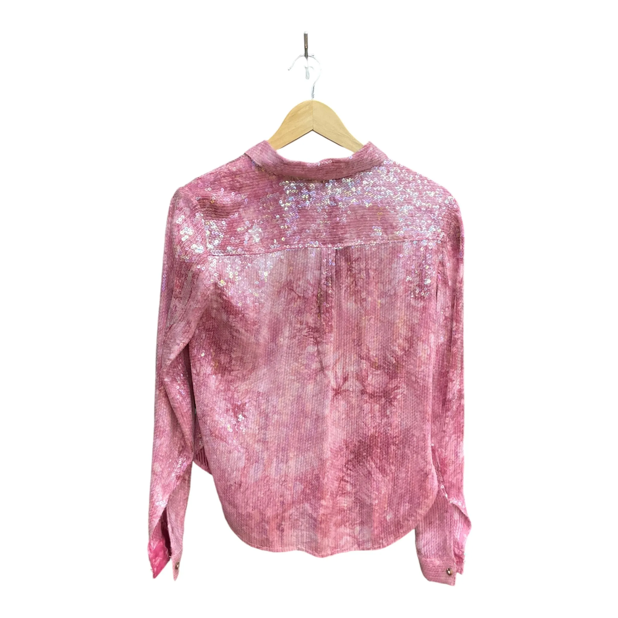 Blouse Long Sleeve By Pilcro In Pink, Size: S