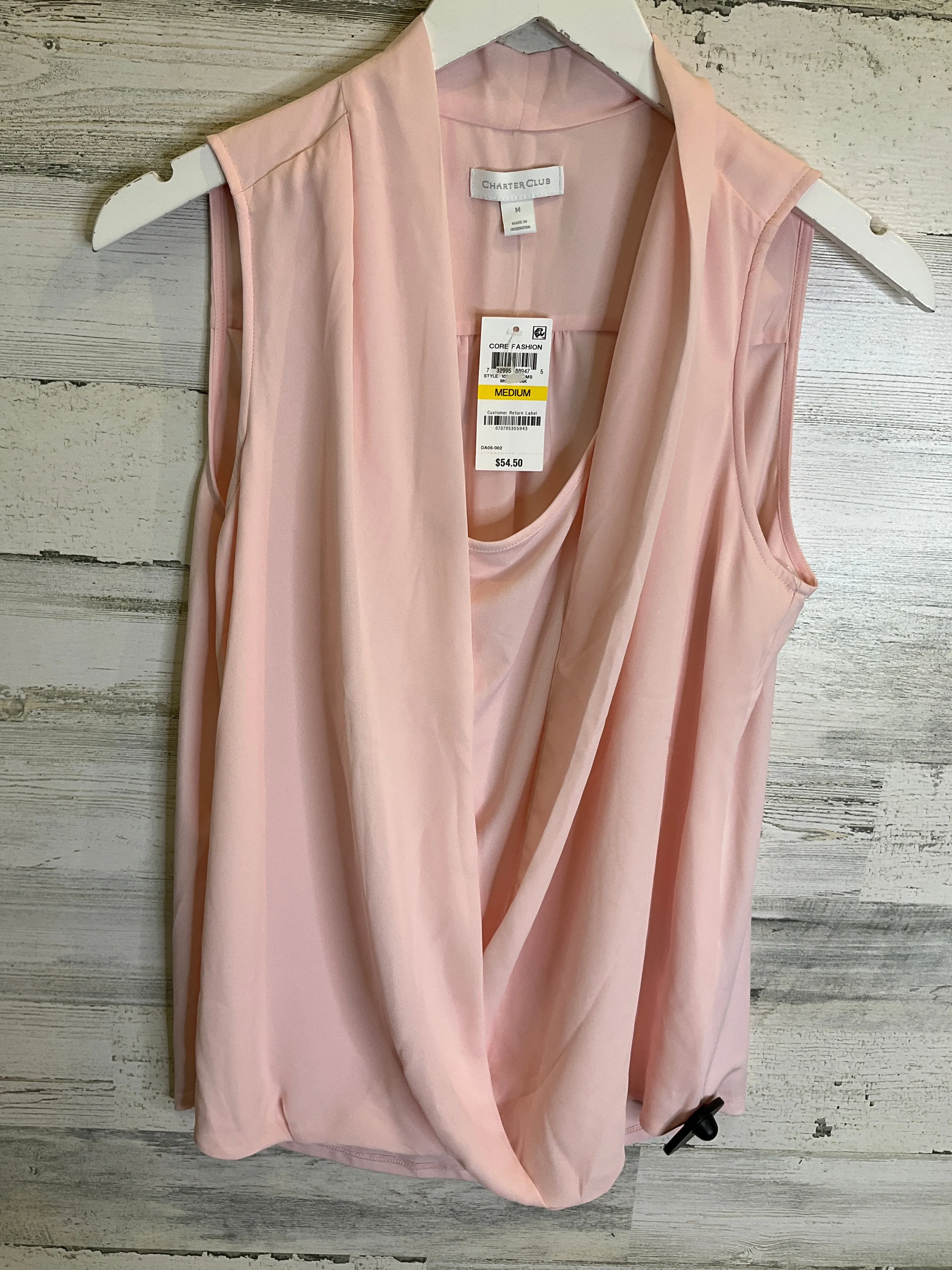 Blouse Sleeveless By Charter Club In Pink, Size: M