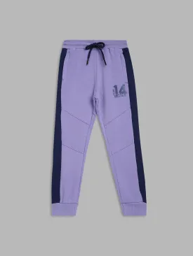 Blue Giraffe Boys Blue Solid Regular Fit Sweatpant