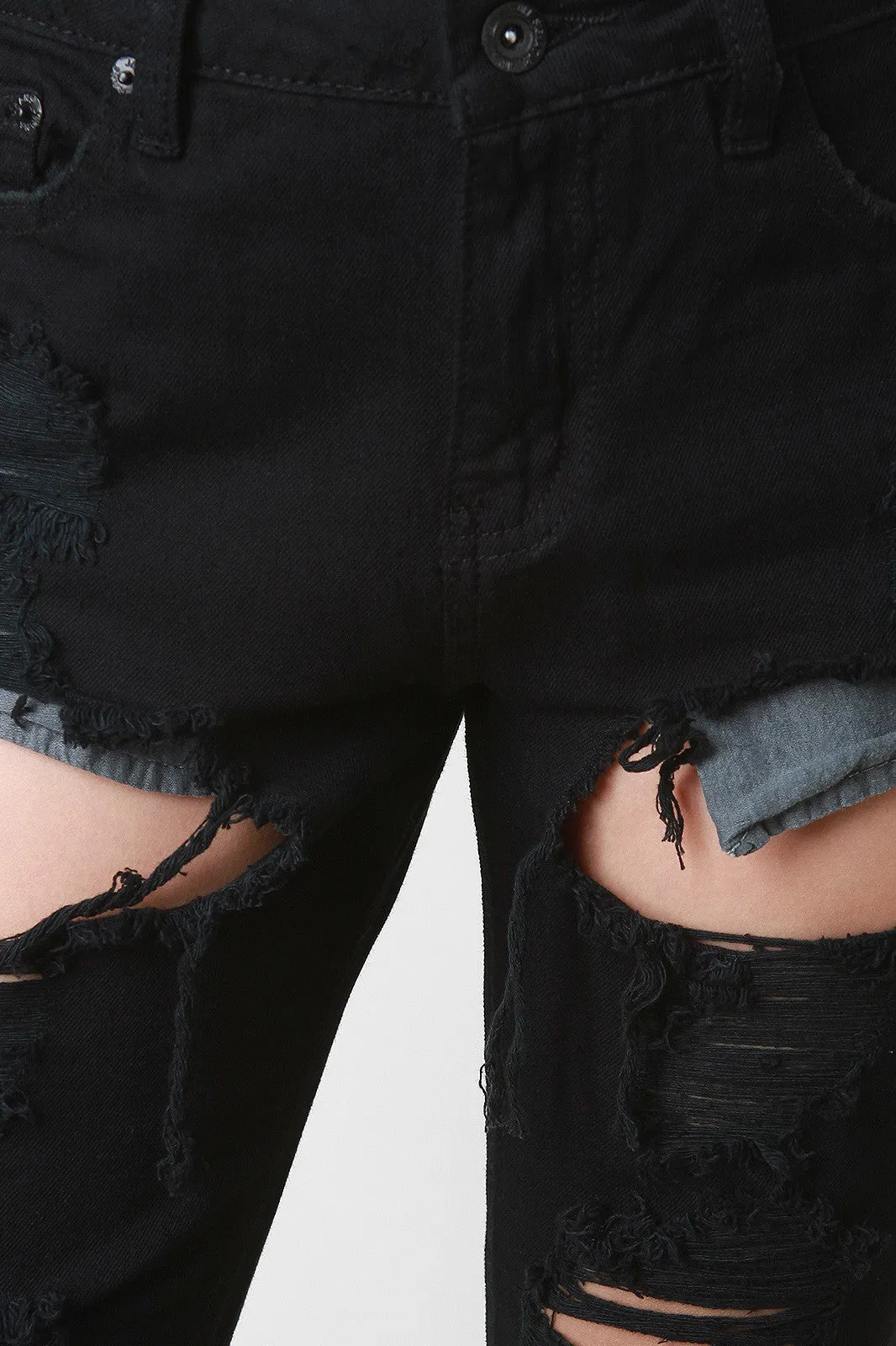 Boyfriend Distress Denim Shorts