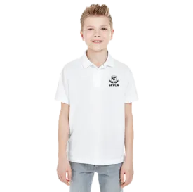 Boys White Polo SRVCA Performance Uniform Approved