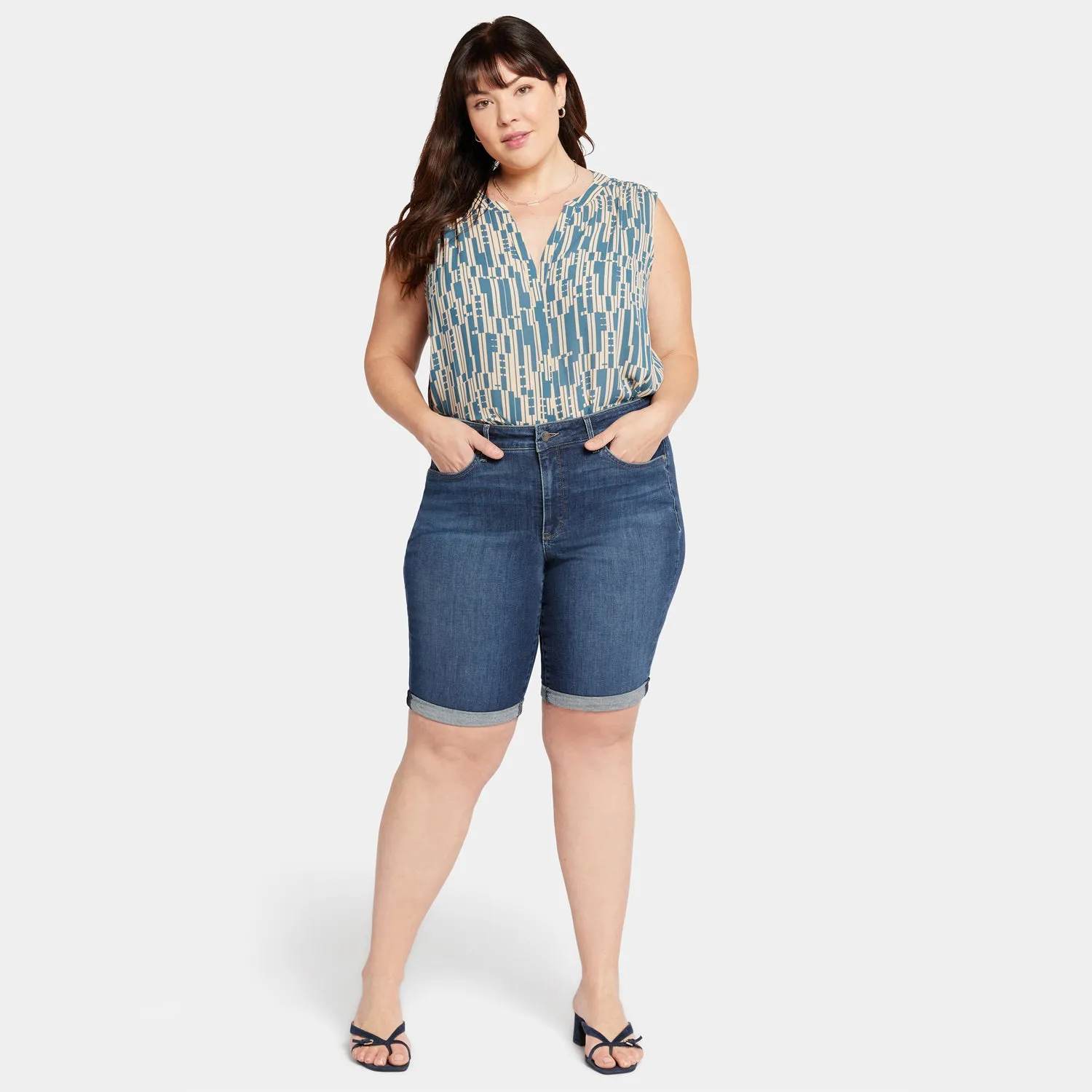 Briella 11 Inch Denim Shorts In Plus Size - Dimension