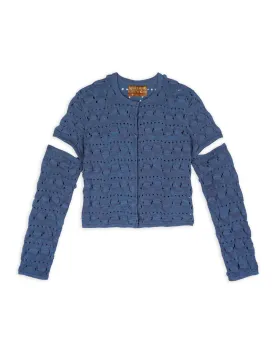 Bubble Knit Cardigan - Blue