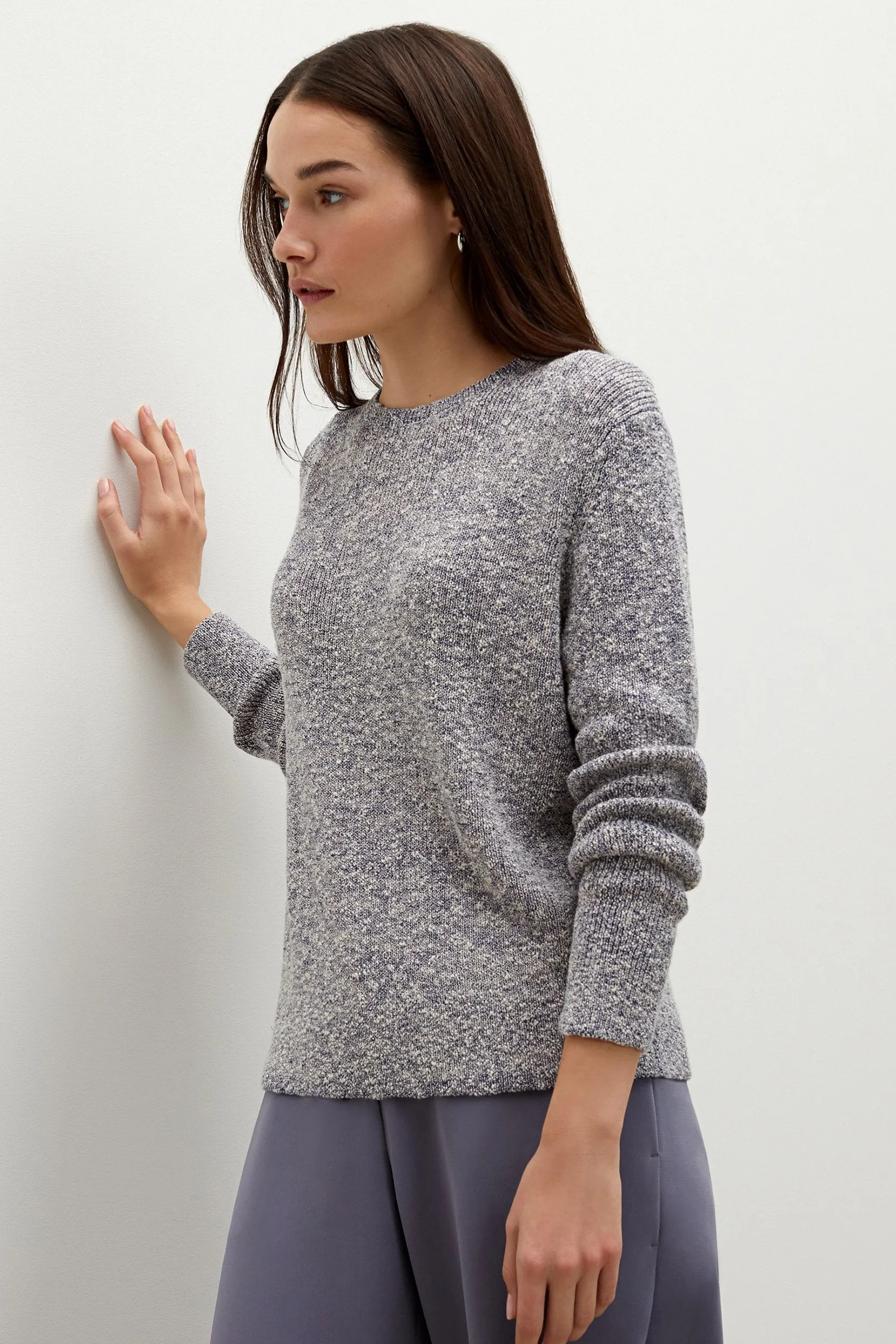 Butler Sweater - Knit Boucle :: Navy / Ivory