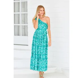 Cabana Life Coverluxe One Shoulder Maxi Dress 732-SP23- St. Pete Mint