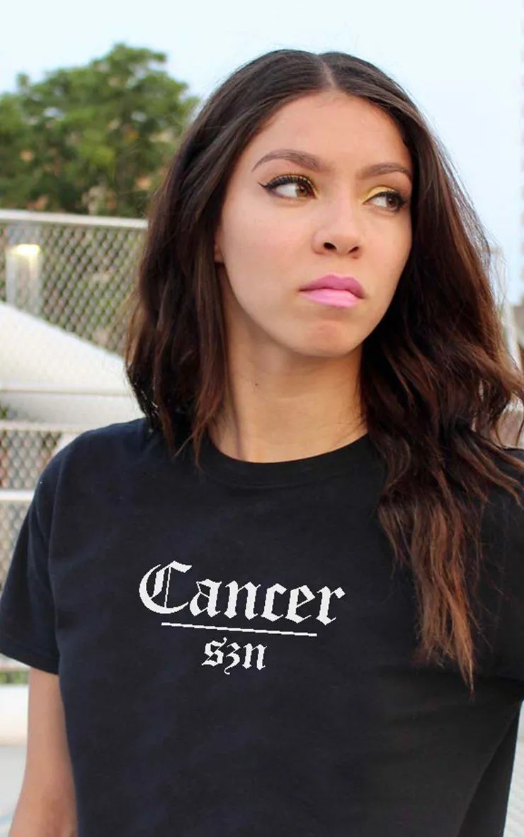 Cancer Szn Star Signs Season Black T-Shirt