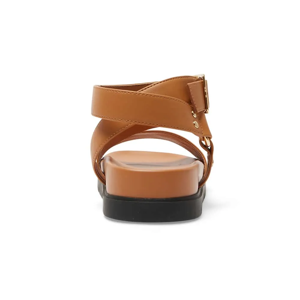 Cancun Sandal in Camel Smooth