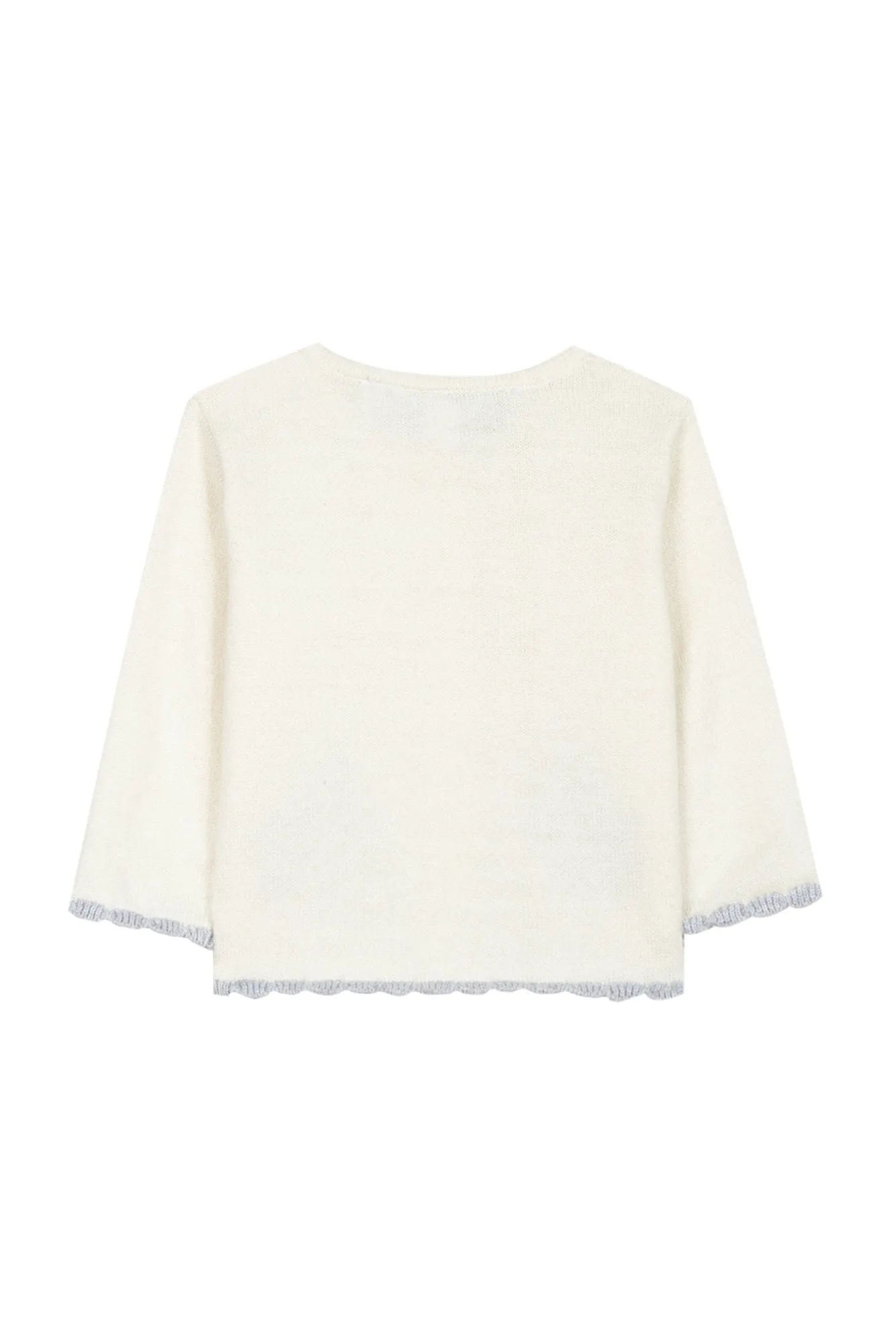 Cardigan - Ecru cotton-cashmere