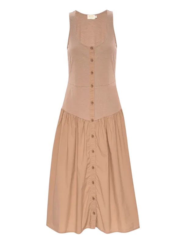 Carrie Romantic Sundress- Cafe Au Lait