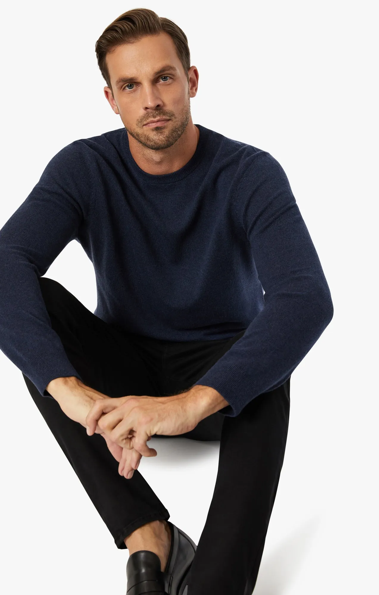 Cashmere Crew Neck Sweater In Navy