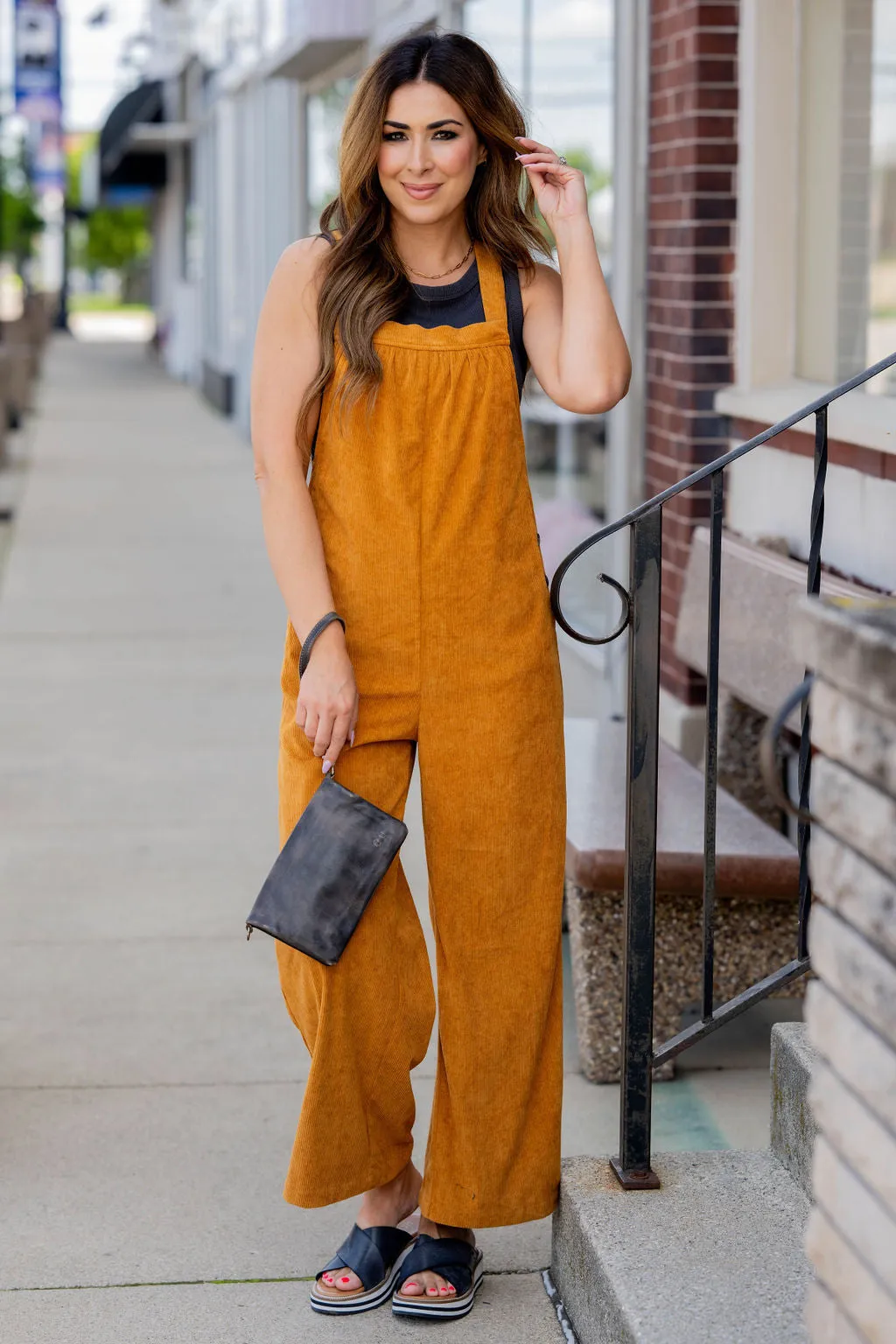 Corded Side Button Jumpsuit