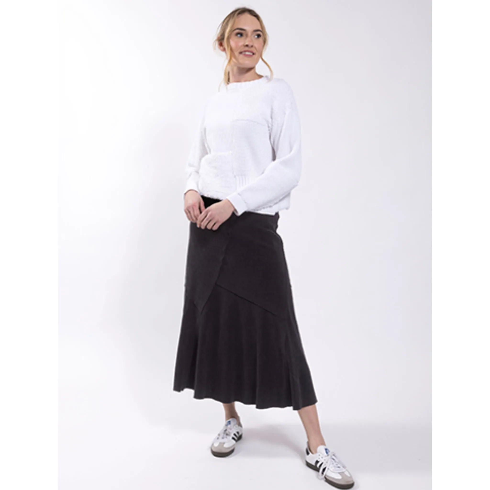 Corduroy Panel Skirt