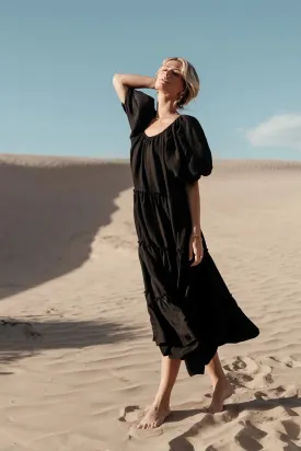 Corinne Tiered Maxi Dress in Black - FINAL SALE