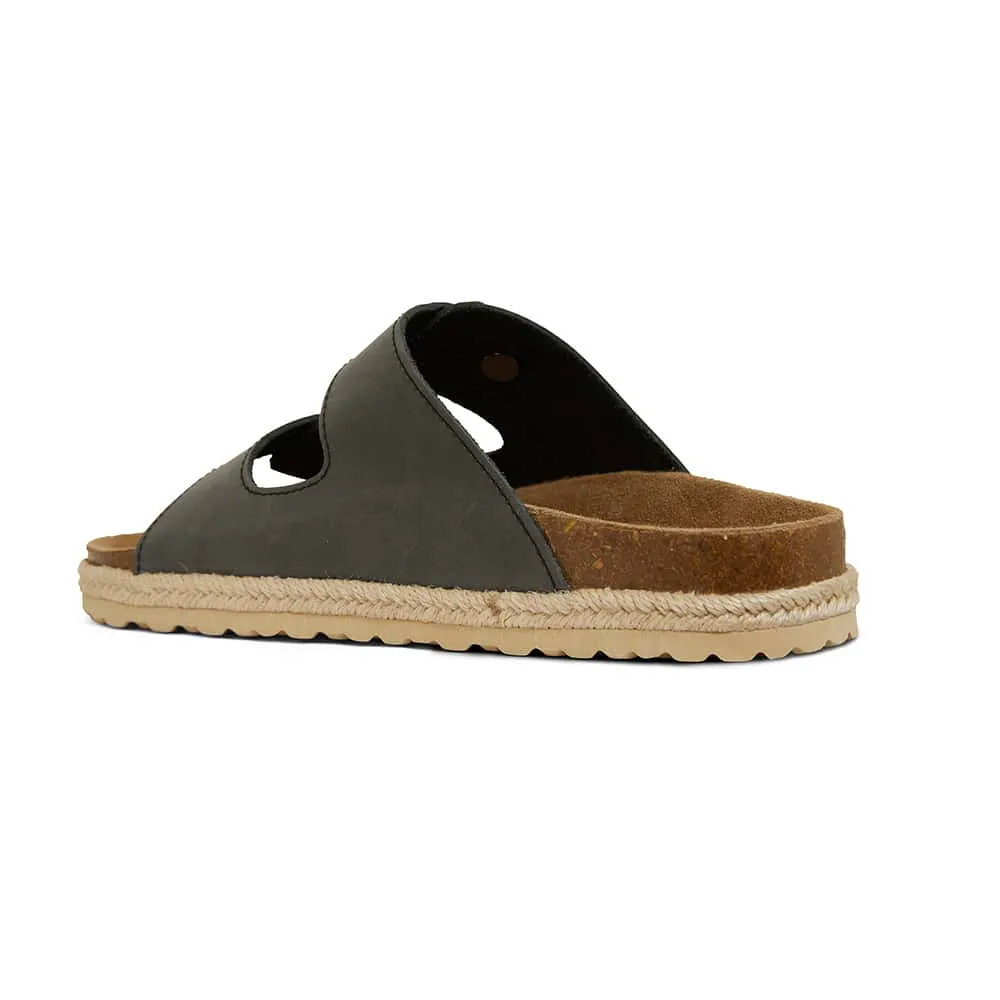 Crete Slide in Black Nubuck