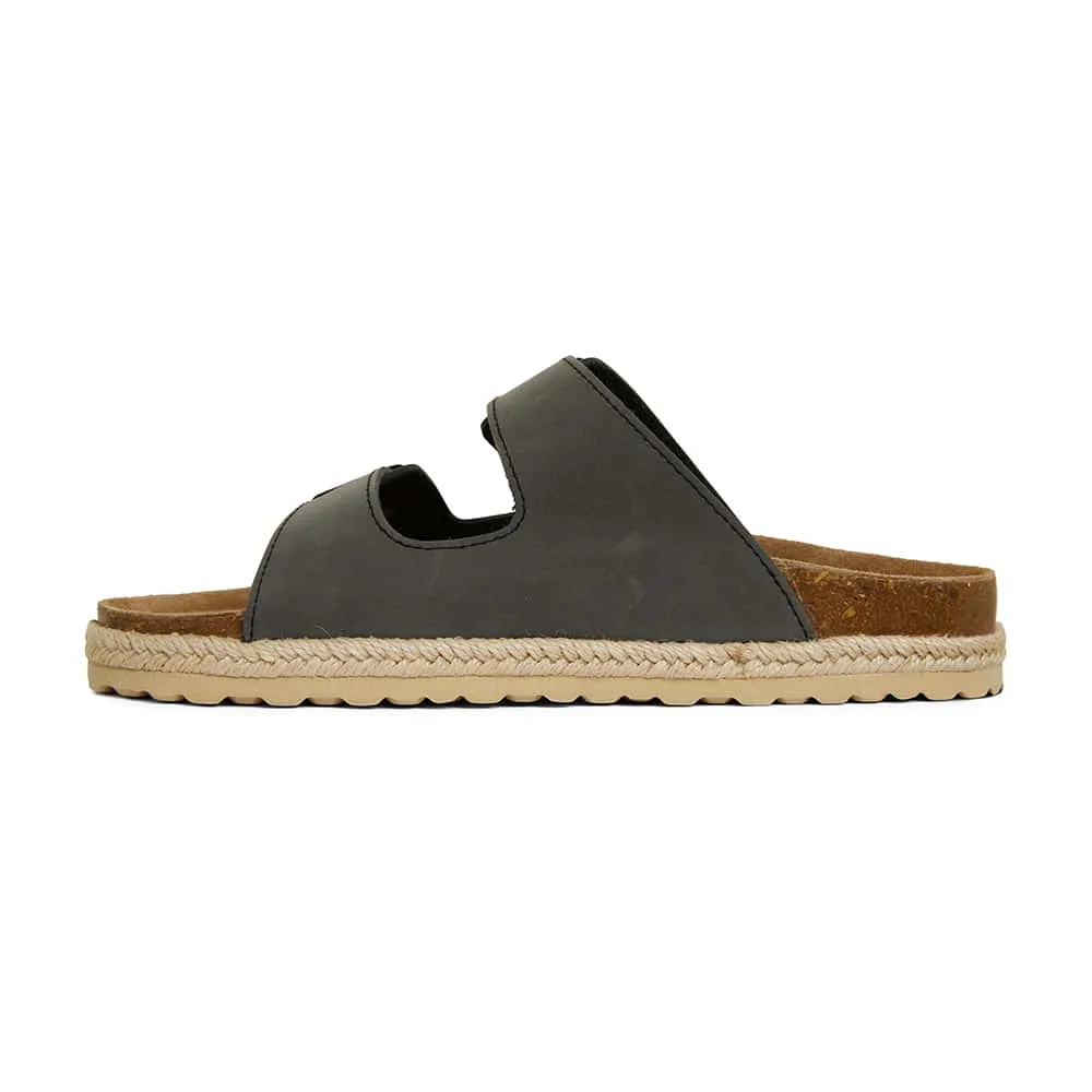 Crete Slide in Black Nubuck